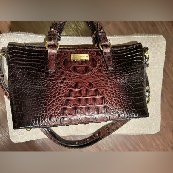 Brahmin Mini Asher Melbourne Embossed Leather Satchel - Picture 6 of 12